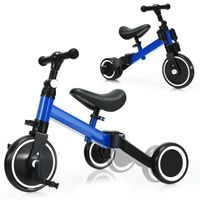 Tricycle 3 en 1 Convertible et Evolutif COSTWAY - Bleu - Pour Bébés Filles Garçons 1-4 Ans