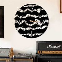 Brouillard Horloge Murale en Métal Horloge Vintage noire et ronde en métal 50cm
