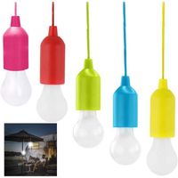 5 pièces LED cordon de traction ampoule suspendue ampoule à piles portable lampe suspendue pour camping jardins barbecues festivals