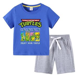 ROBOT - ANIMAL ANIMÉ TMNT-6 - 140CM - TMNT-Ensemble T-Shirt et Pantalon de Pyjama à Manches Courtes pour Garçon et Fille, Vêtement