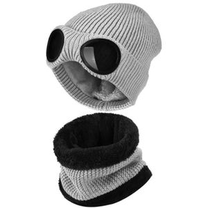 2pcs Ensemble Bonnet Echarpe Enfant Chapeau Laine Tricote Hiver Tour De Cou Chaud Bonnets De Ski Cagoules Cache Cou Doublure Polaire Beanie Cap Pour Bebe Fille Garcon Voyage Cadeau De Noel 1 3