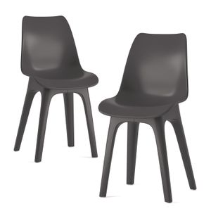 FAUTEUIL JARDIN  OK-Living chaise de jardin Eolo, Noir, 45 x 81 cm 