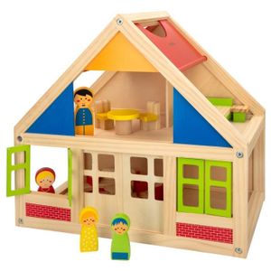MAISON POUPÉE Maison de poupée en bois WOOMAX - Modèle ouvert av