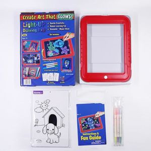 TABLE A DESSIN Dessin - Graphisme,Planche à dessin magique 3D pour enfants,planche à dessin avec effets de lumière,tablette - Type Red (with box)