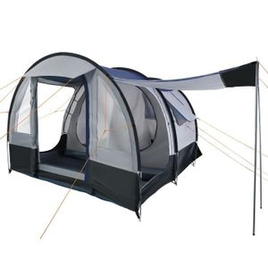 TENTE DE CAMPING CampFeuer Tente de camping | 4 personnes | noir - gris | Tente tunnel | 2000 mm