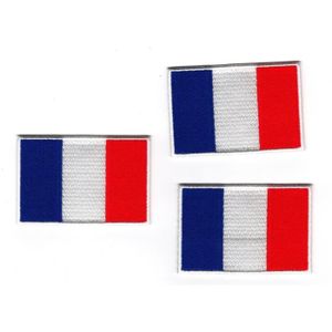 Écusson brodé à coudre drapeau tricolore français - Tissus Papi