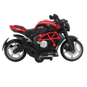 JOUET À TIRER Mothinessto Jouet de modèle de moto en alliage Modèle de moto en alliage, haute Simulation, son Cool, jeux d'activite Rouge