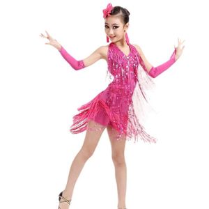 Robe de danse pour enfants Ballet Latin Rumba Samba Robe Jupes Dancewear Filles Enfants 3-15 ans 8-9 ans 130 , Orange