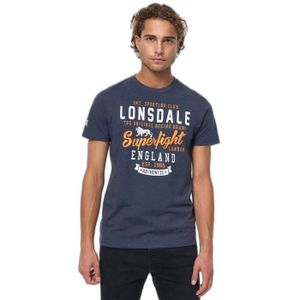 T-SHIRT T-shirt Lonsdale Tobermory - marl navy/orange/whit