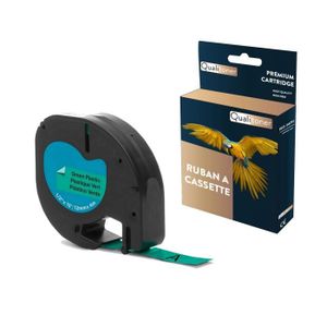 Rubans Compatibles DYMO Letratag - Noir Sur Fond Vert - Lot De 3 - Réf. S0721640 91204 - Neuf