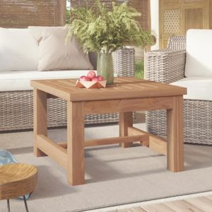 TABLE BASSE Table basse en bois de teck massif - VGEBY - Rectangulaire - Marron - 45x45x30 cm