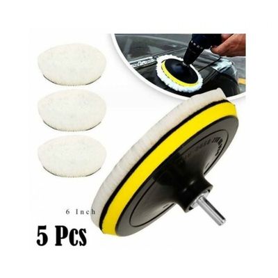 Kit Polissage Voiture 23 Pièces - Tampons Éponges Et Laine 80mm Pour Perceuse M10