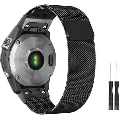Bracelet ZoRoll QuickFit 22mm en acier inoxydable compatible avec Garmin  Fenix 7/Fenix 6 GPS/Fenix 5 - Cdiscount Téléphonie