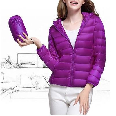 Doudoune Legere Femme Veste Compressible 90 Duvet de Canard Manches Longues Hiver Down Jacket Parka Courte Blouson Violet Violet Cdiscount Pret a Porter