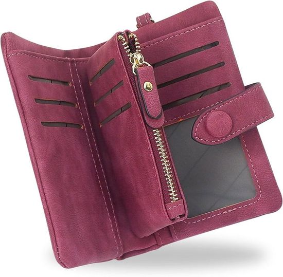 Portefeuille Femme REETEE En Cuir PU - Grande Capacité 17 Compartiments - Motif Fleuri