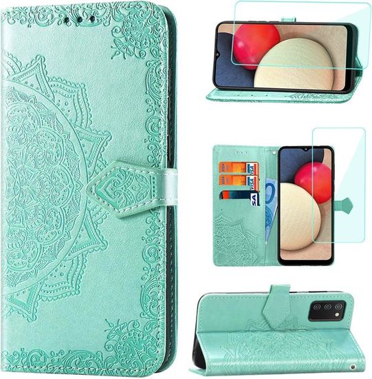 Coque Silicone + 2 Verres Trempés Pour Samsung Galaxy A02S - Transparente - Neuf Sous Blister