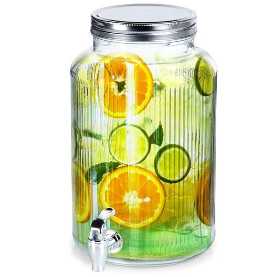 Lot De 2 Bouteilles En Verre 1L Avec Anse - Couvercle Vissant Étanche - Pour Eau, Thé Glacé, Jus - 24,7x9,5 Cm