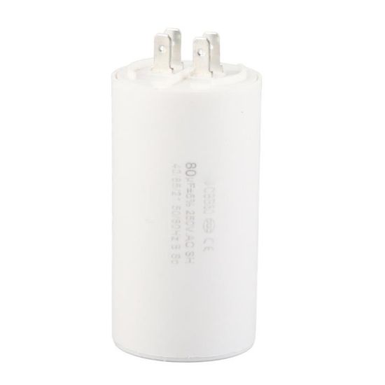 Condensateur Moteur CBB60 80uF 250V AC - Uxcell 2 Fils 50/60Hz Cylindre 124x60mm
