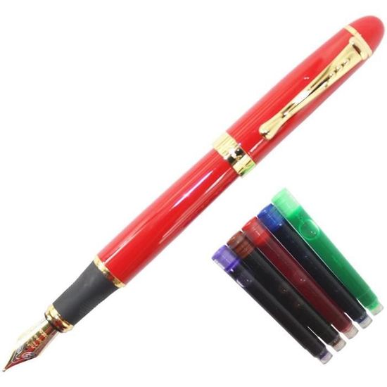 Stylo Plume Regent Rouge Vermillon - Plume Iridium Dorée 18Kgp - Neuf Avec Coffret