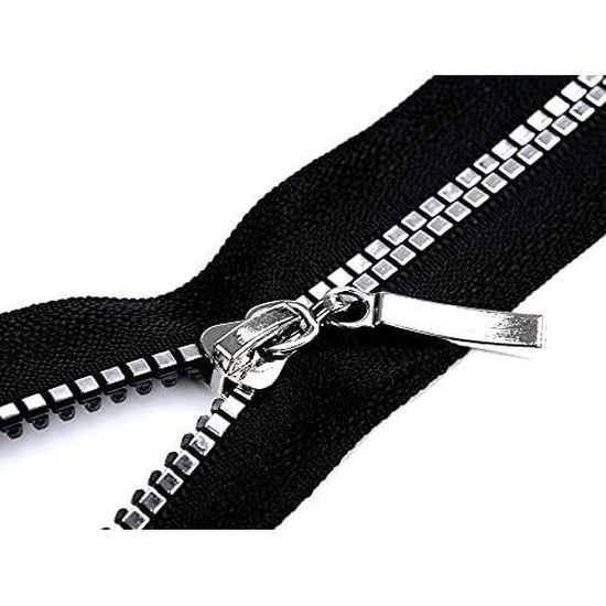 Fermeture éclair en plastique Vislon Dents argentées Séparable Noir (50 cm) [735