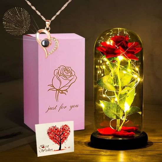 Rose Éternelle en Fer Forgé avec Socle - Cadeau de Saint-Valentin, Fête des mères, Anniversaire de mariage, Noces de fer - France