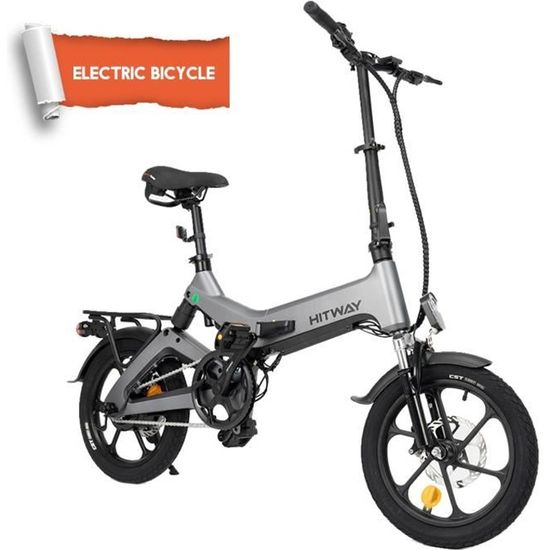 HITWAY vélo Électrique, Trottinette Scooters électriques Scooter rapide 250w， qusqu’à 25KM/H, 120KG, pliable 36V, 7.5A pliable, gris