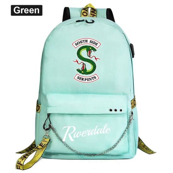 Sac dos Sac dos de s rie TV Riverdale imprim pour gar ons et filles sac d cole en toile avec cha ne Type 03 45CMX32CMX15CM