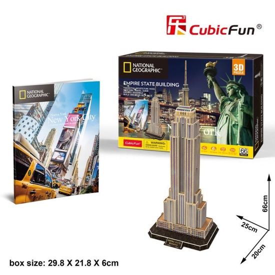 Puzzle 3D Empire State Building de National Geographic - CUBICFUN - 66 pièces - Architecture et monument