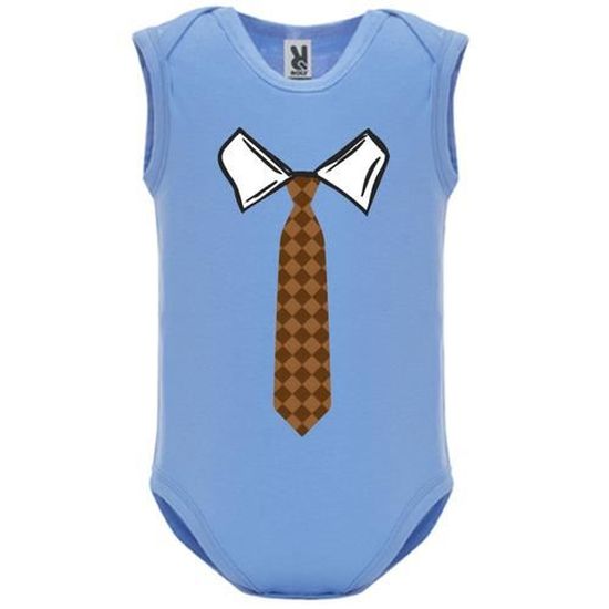 Body Bebe Manche Sans Bebe Garcon Bleu Col Cravate Marron Carreaux Bleu Cdiscount Pret A Porter