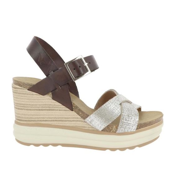 Sandales compens es PLAKTON Plantio Talon compens Cuir