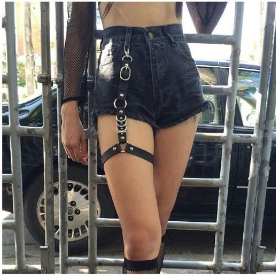 Harnais De Jambe Punk Pour Femme - Porte-jarretelles élastique - Style Gothique Harajuku - Pour Fête, Club, Halloween, Danse