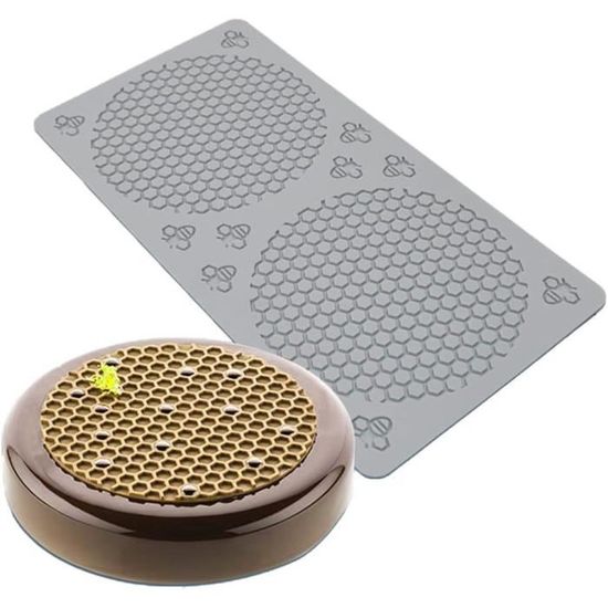 MINFEIDMS Moule en silicone nid d'abeille pour décoration de gâteau, décoration de cupcakes, chocolat, bonbons, argile polymère