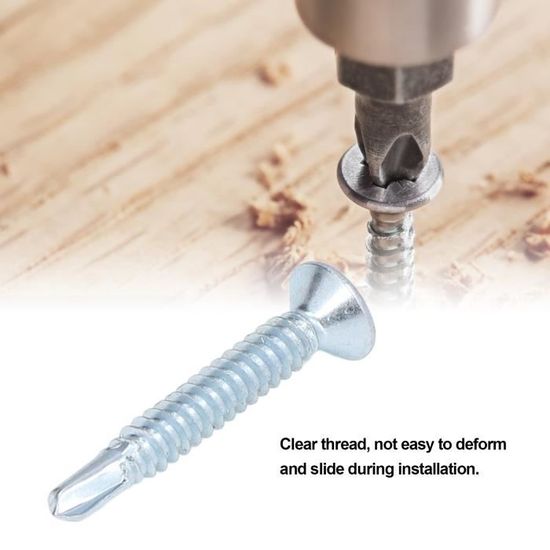 Vis Auto-perceuse Inox #8 X 1” Tête Phillips – Lot De 100, Qualité Professionnelle