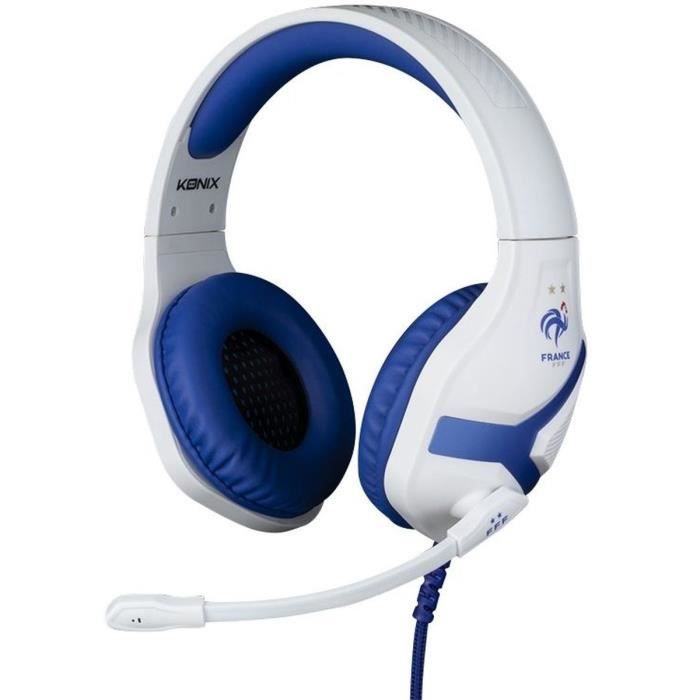 Casque-Micro Gaming - KONIX - Nemesis - Blanc - Playstation/Xbox/Nintendo/Smartphone/Tablette  - Sous Licence Officielle FFF - Cdiscount Informatique