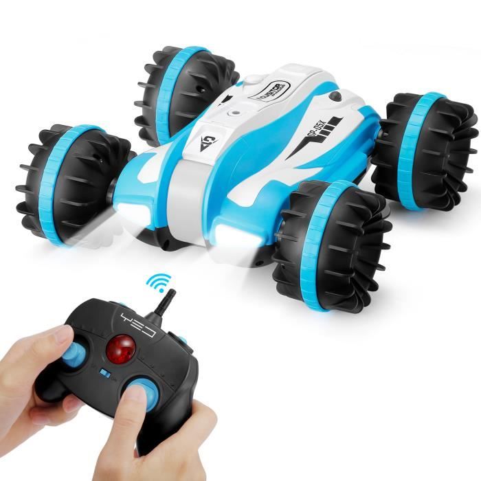 Voiture télécommandée,Voiture Jouet,Voiture Enfant YED 2.4GHz 6 canaux Amphibious Car 360 degrés Rotation Stunt Vehicle