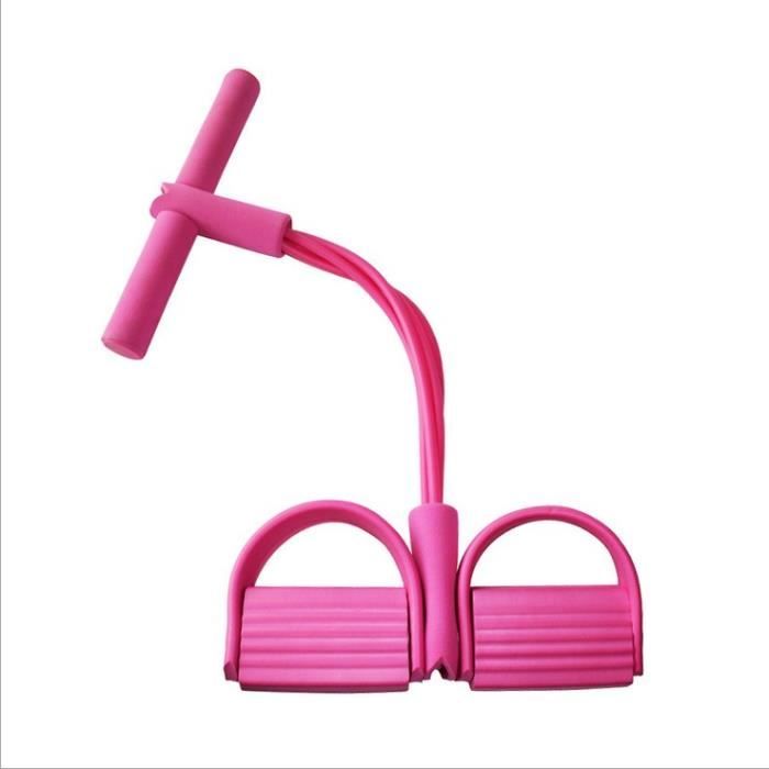 Jetcco Corde de Tension, 4 Cordes de pédale, Tube Bandes d'exercice de Musculation, Expander pour Le Gymnase à la Maison Rose