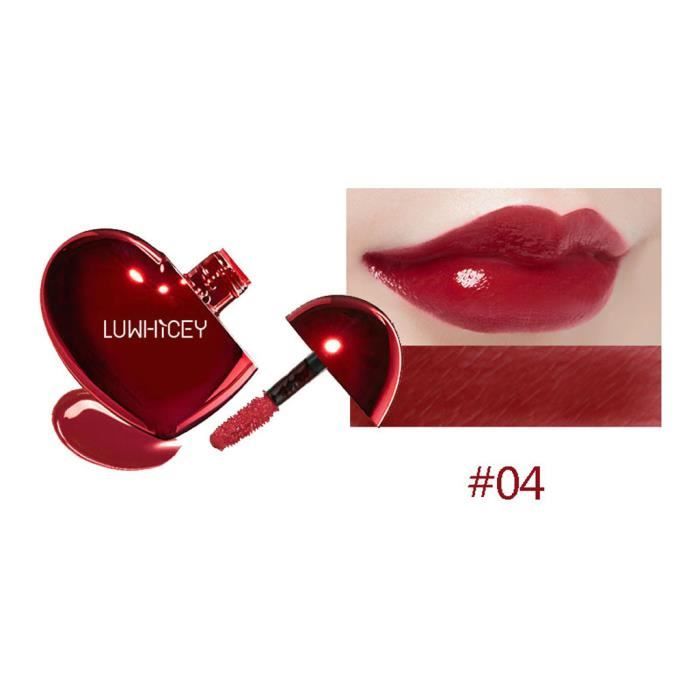 【ROUGE À LÈVRES】Rouge à lèvres rouge à lèvres en forme de coeur mignon buse rouge brique rouge tante 7 ml_Y605
