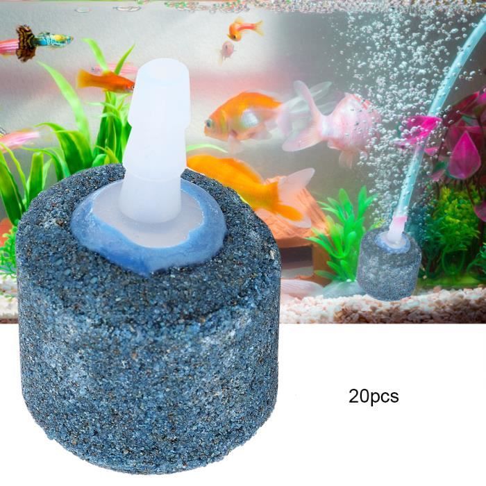 YUM 20PCS Pompe à oxygène d'aquarium de grès bleu Pierre d'air d'aération pour Réservoirs de poissons Accessoire de pierres Bul