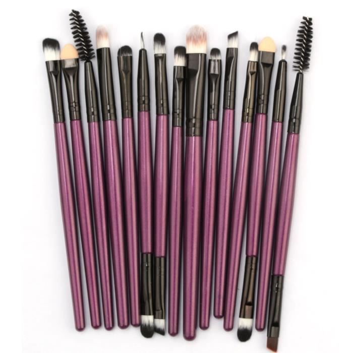 15 pcs - ensemble Maquillage Brosse Ensemble Outils Maquillage Trousse De Toilette Laine Maquillage Brosse Ensemble