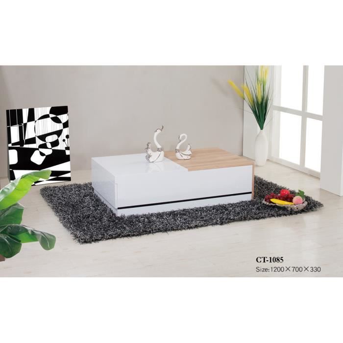 Table basse design blanc laqué