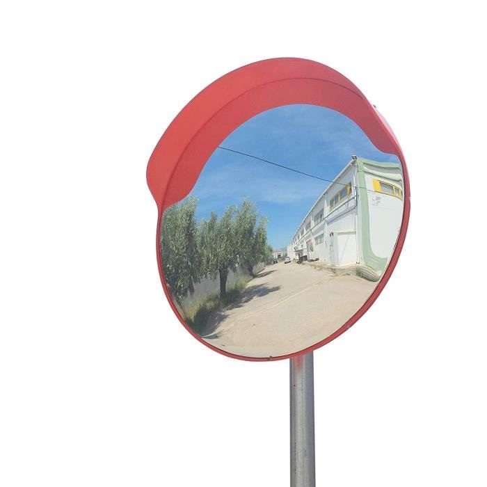 Bc-elec - GTM60-1 Miroir de trafic convexe 60cm, miroir de sécurité, miroir extérieur de circulation pour poteau de 45 à 54mm