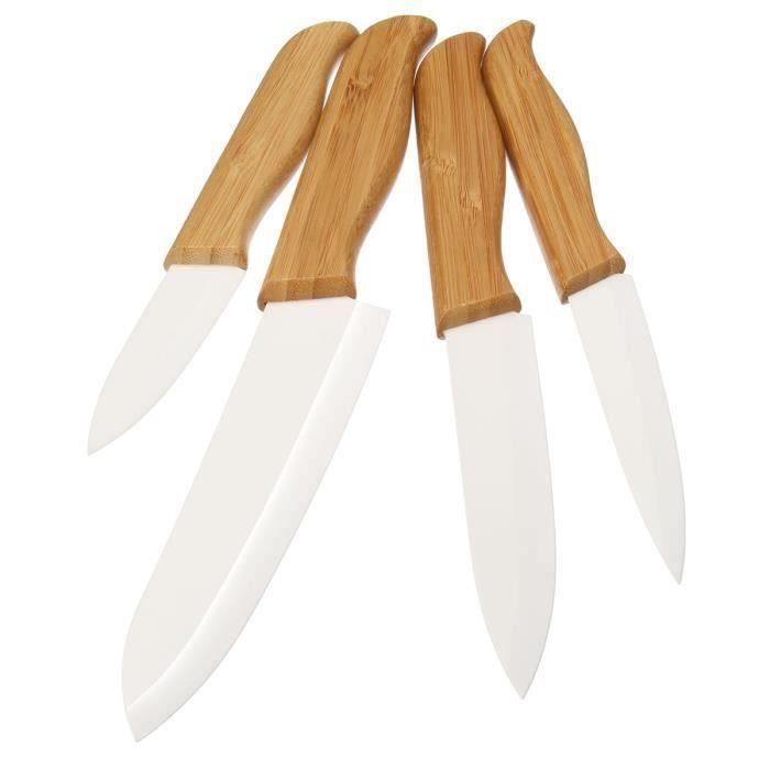 Lot de 4 couteaux céramique chef lame WYK32091