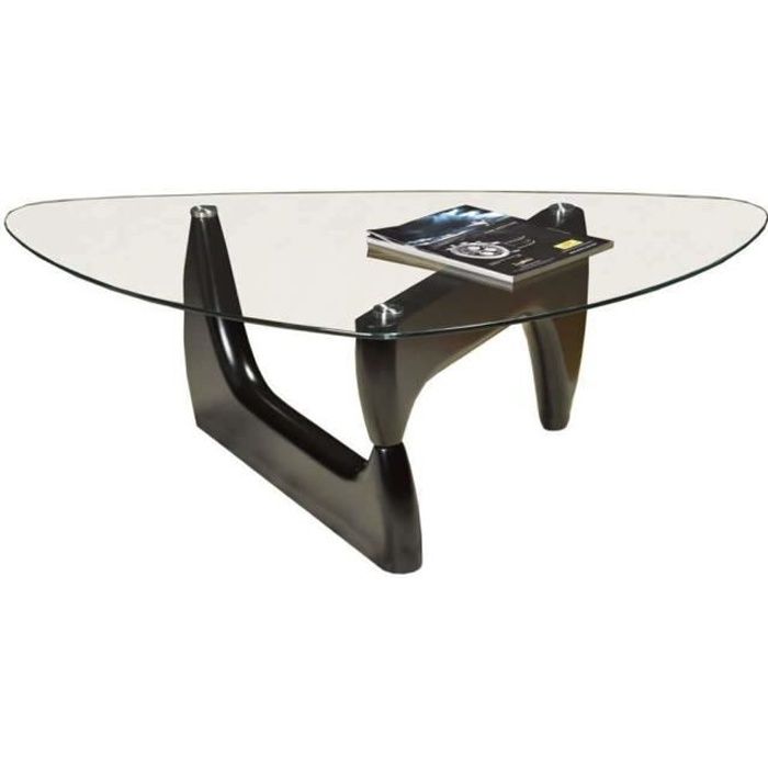 Table basse en verre FAST avec structure en fer NOIR