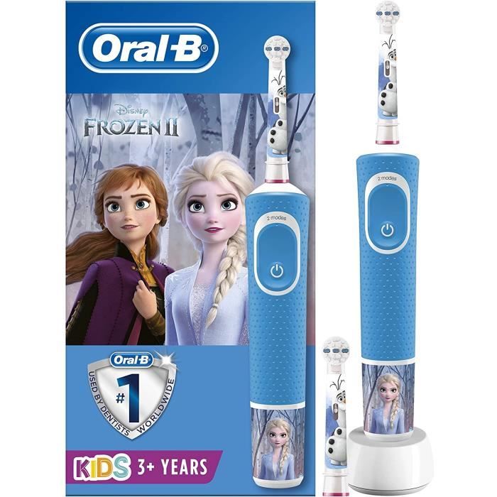 Oral-B Kids Brosse à Dents Électrique Rechargeable par Braun, 1 Manche Disney La Reine des Neiges (1 ou 2), 3 Ans et Plus