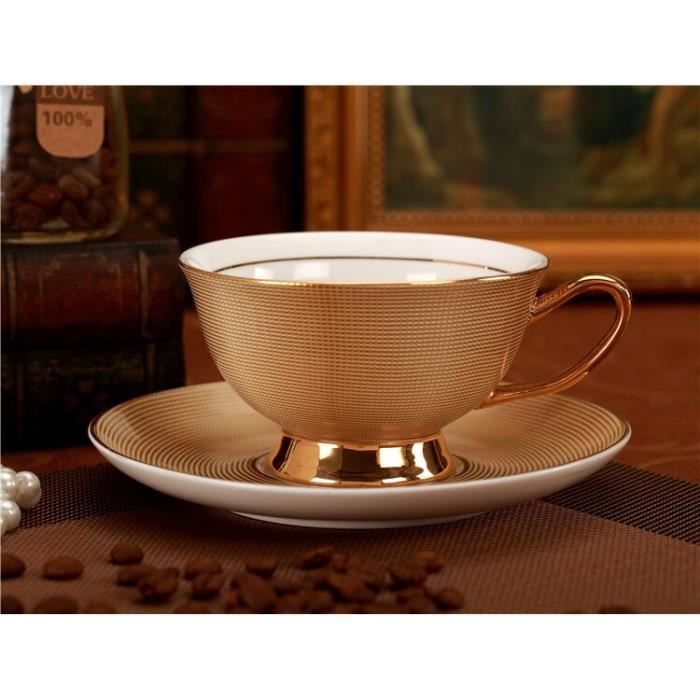Service à café avec soucoupes,Service à thé en porcelaine royale, tasse et soucoupe en céramique de luxe or, Design - Type 1 #A2