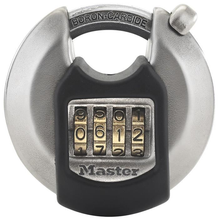 MASTER LOCK Cadenas disque extérieur à combinaison - Haute sécurité - Anse protégée