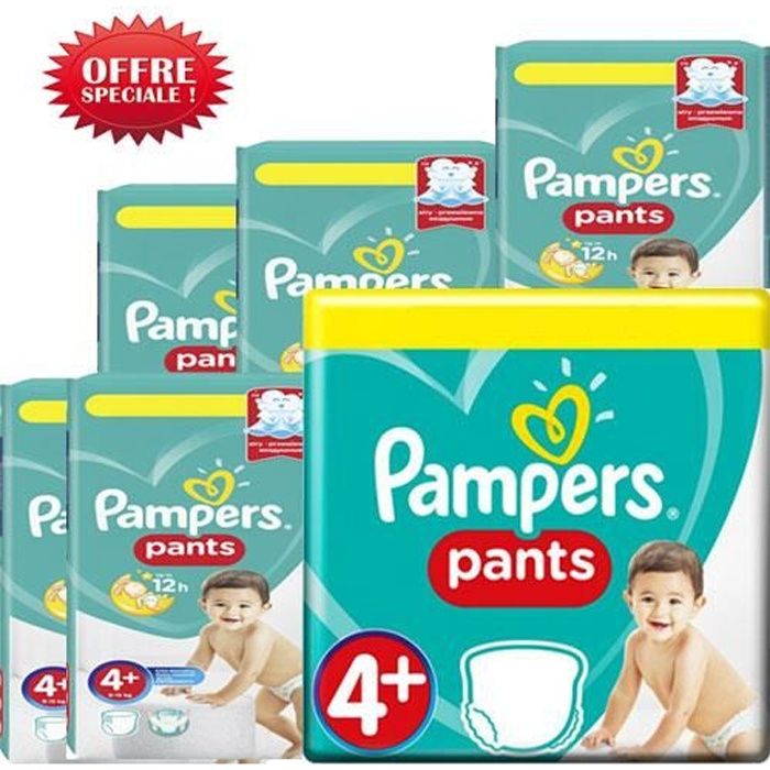 100 x couches bébé Pampers - Taille 4+ baby dry pants