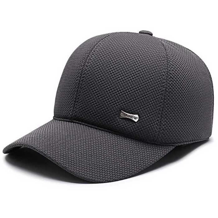 Hommes coton casquette de baseball avec oreillettes hiver chaud classique réglable sport casquette #style D4