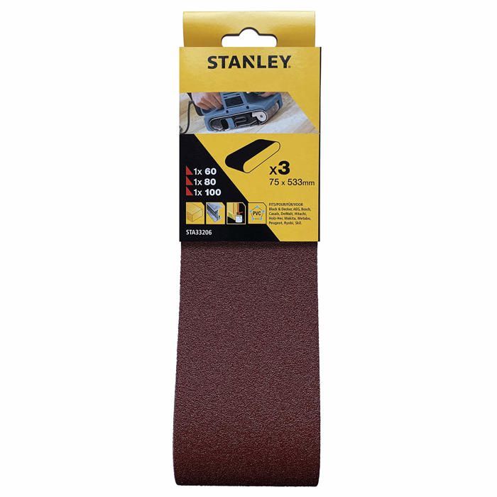Bande abrasive STANLEY STA33206 XJ 3 grains Compatible AEGBoschDeWalt Qualité professionnelle