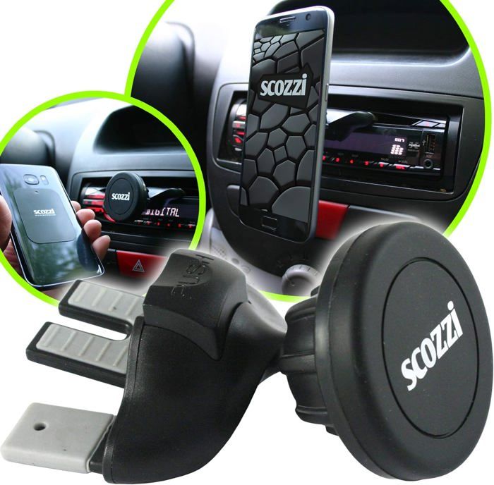 Lot De 2 Supports Magnétiques Pour Téléphone De Voiture - Fixation Sur Ventilateur, Compatible Tous Smartphones